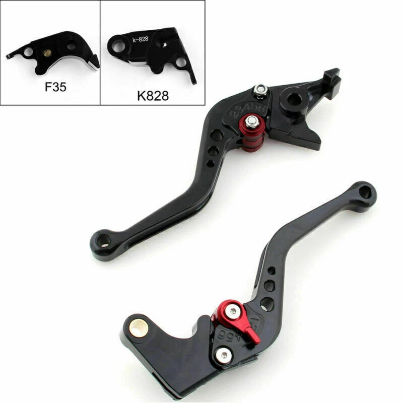 Short Brake Clutch Levers for Kawasaki ZX636R ZX6RR (2005–2006) Black T9