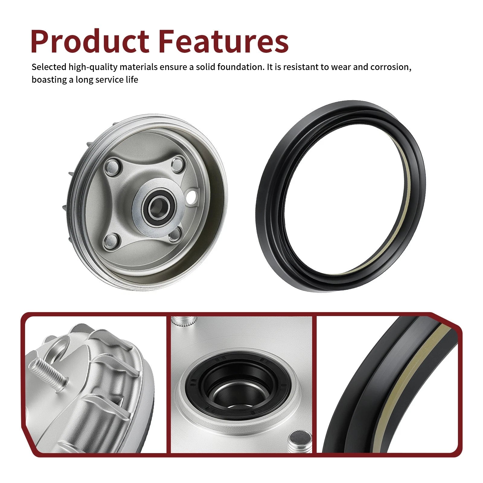 Front Brake Drum with Seal for Honda Rancher 350 TRX350TM TRX350TE (2000–2006)