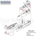 Lower Bearing Carrier Repair Seal Kit for Yamaha Outboard (93211-04384)