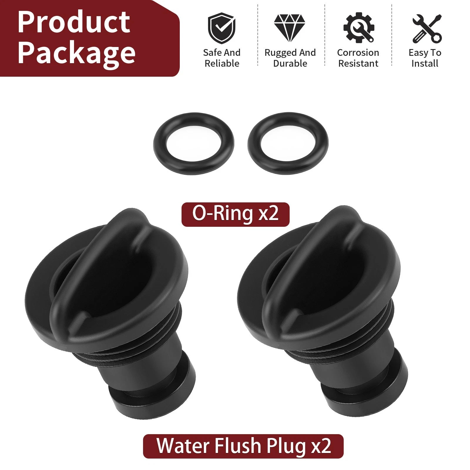 2pcs Water Flush Plug w/O-Ring for Suzuki DF30 Outboard (2000–2007)