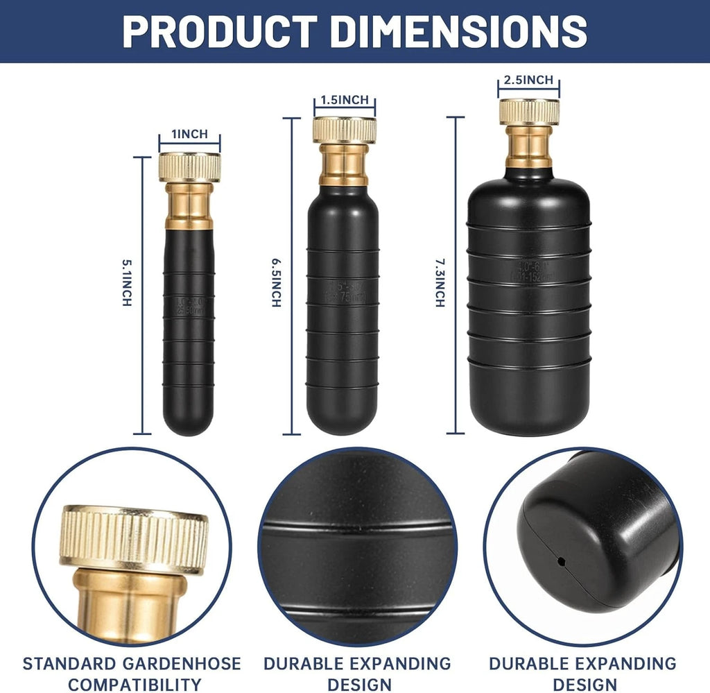 3PCS Drain Cleaning Tool Kit 1-6in Pipe Bladder 40-80 PSI for Sink Shower Sewer