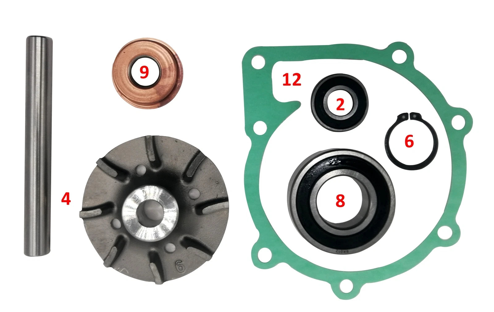 Circulation Pump Repair Kit for Volvo Penta AD41 AQAD40 AQAD41 D41 (Replaces 876794)