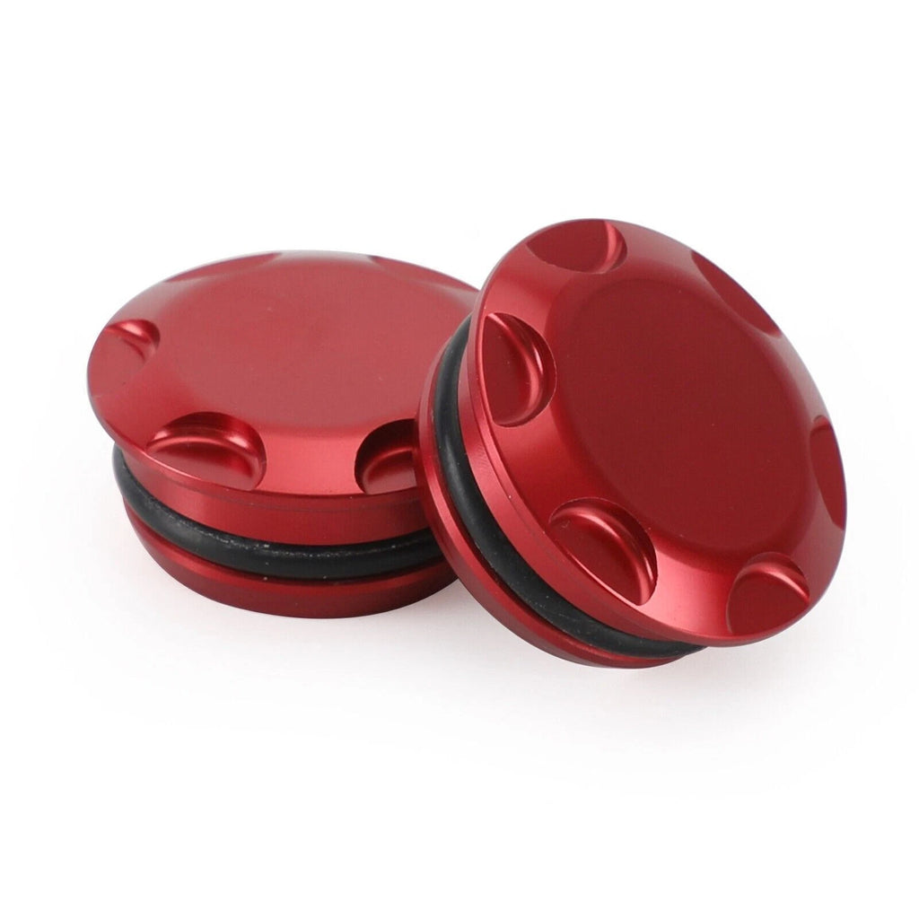 CNC Aluminum Side Frame Plugs for Kawasaki Ninja 400 250R (2018–2022) RED LD