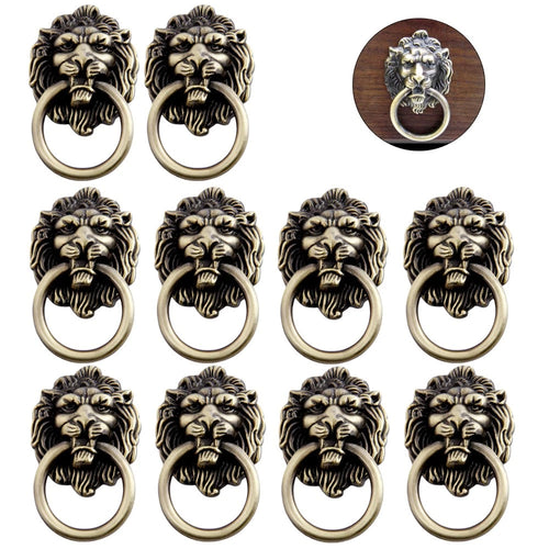 10X Lion Head Door Pull Knob Handle for Cabinet Drawer Hardware