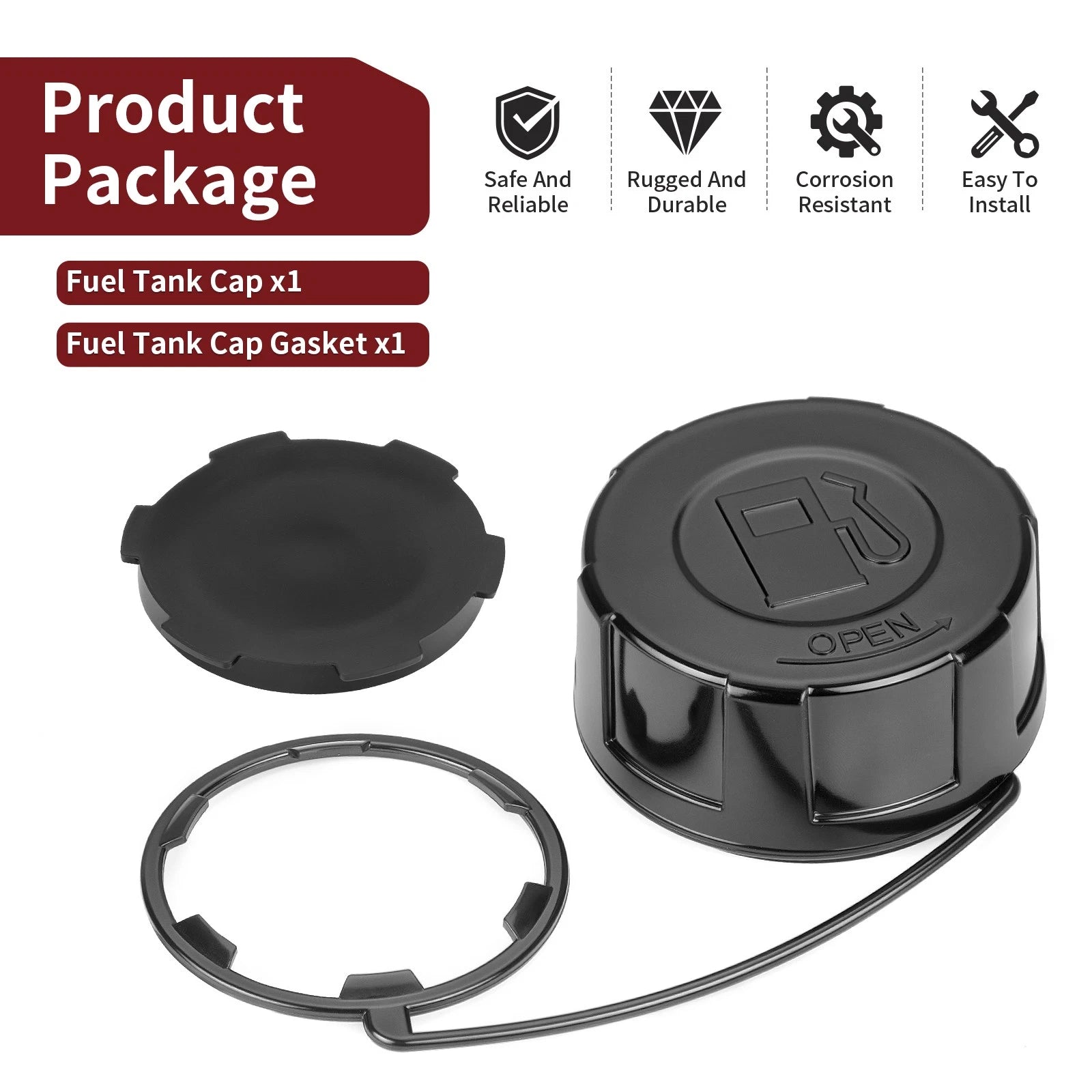 Gas Fuel Tank Cap w/ Gasket for Kawasaki Mule SX 4x4 (2017–2024) 51048-0026