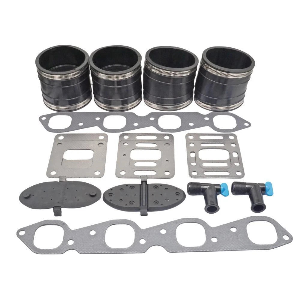 Exhaust Manifold Kit & Gasket 32-44348T, 27-860232 for Mercruiser V8 (4")
