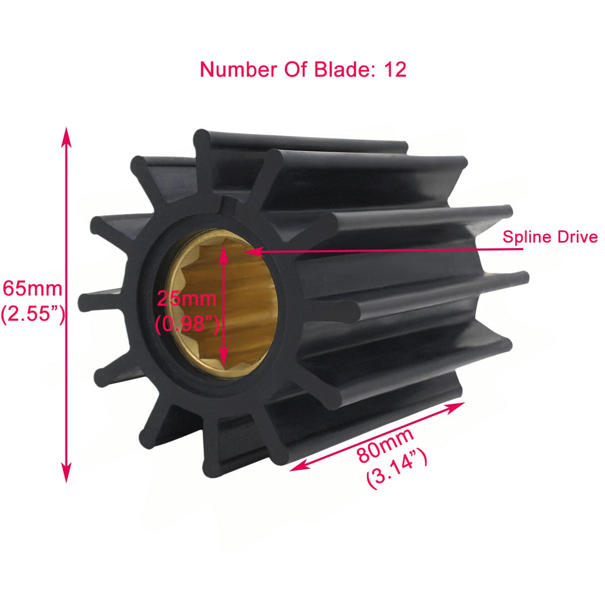 Water Pump Impeller Kit for Yanmar Inboard Motor (22994993, 3887761)