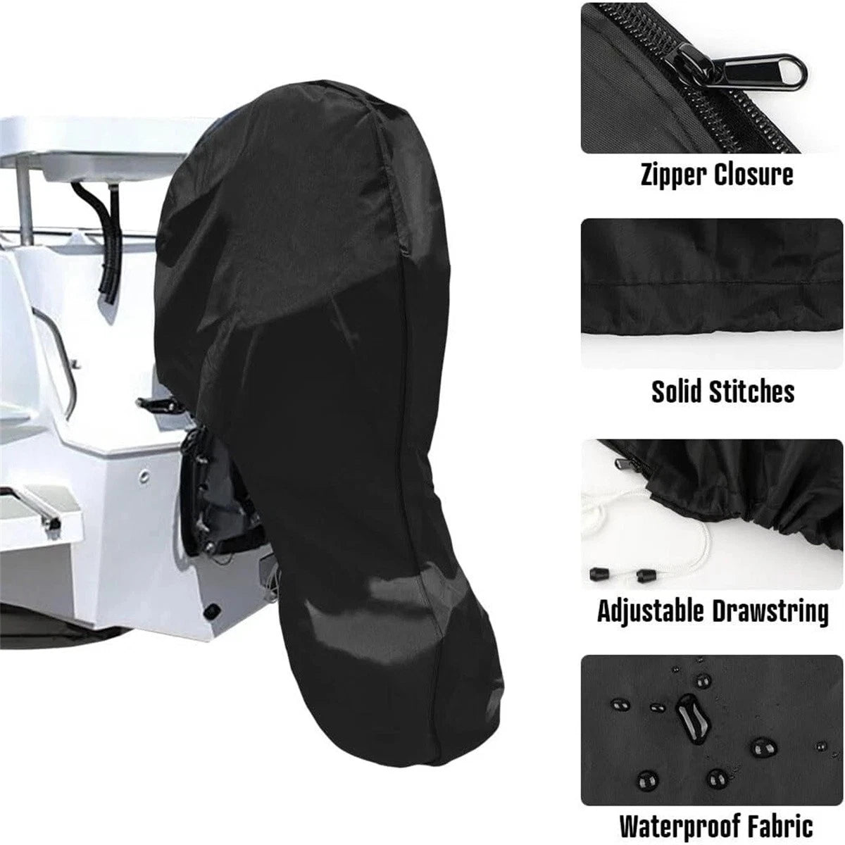 Outboard Motor Engine Cover for Universal (6-20 HP) - Black