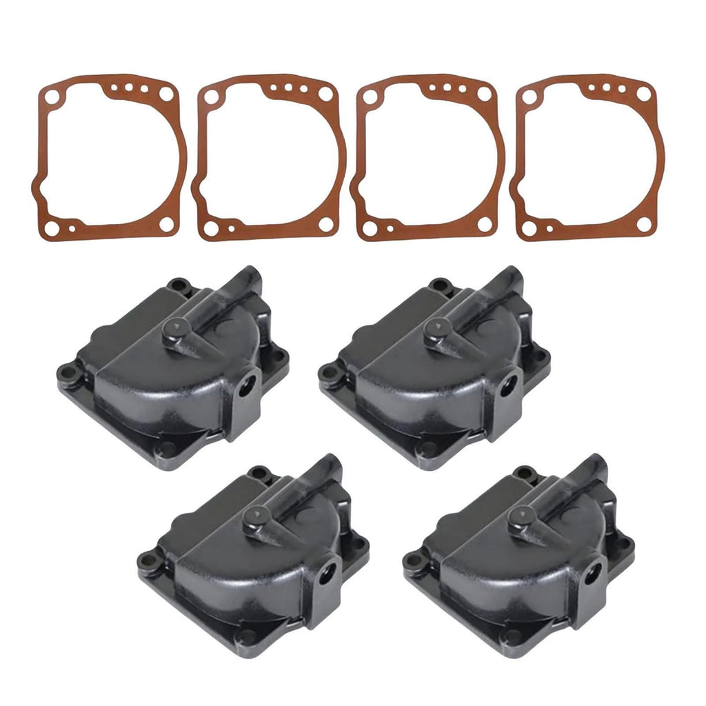 Set of 4 Carburetor Float Bowl Chambers for Johnson Evinrude (343870, 0433000, 766418)