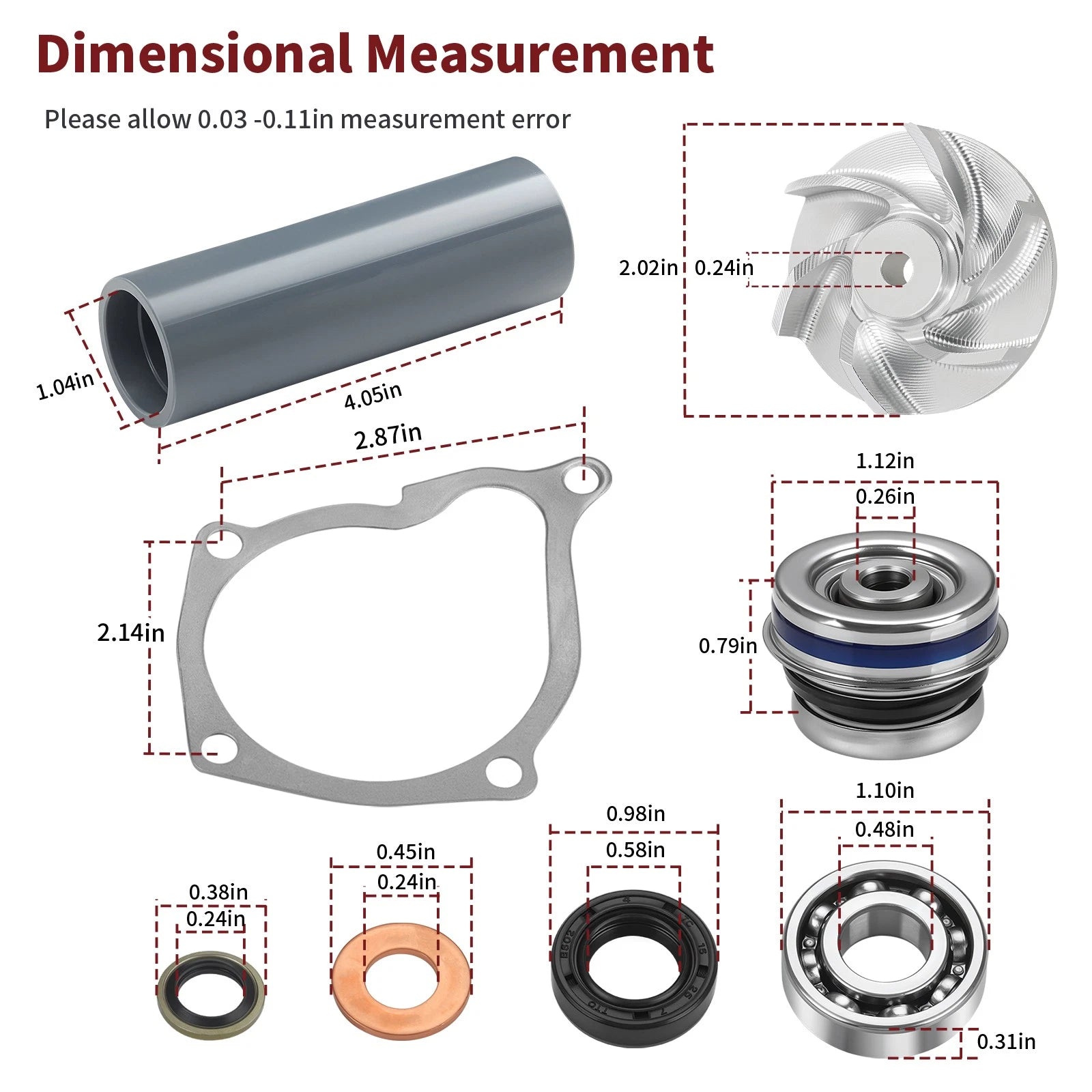 Water Pump Rebuild Kit Impeller w/ Seal Driver for Polaris Magnum Ranger (1995–2009)