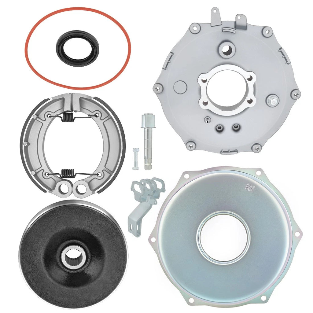 Rear Brake Plate Cover Drum Hub Seal Kit for Yamaha Kodiak 400 YFM400 (2003–2004)