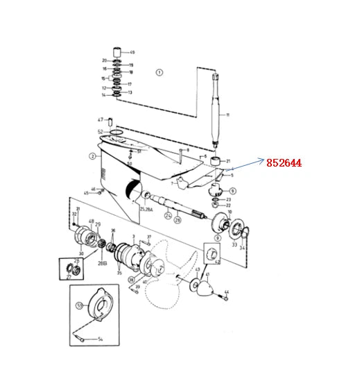Non Return Valve Exhaust Flap for Volvo Penta 290 SP DP (Repl 852644)