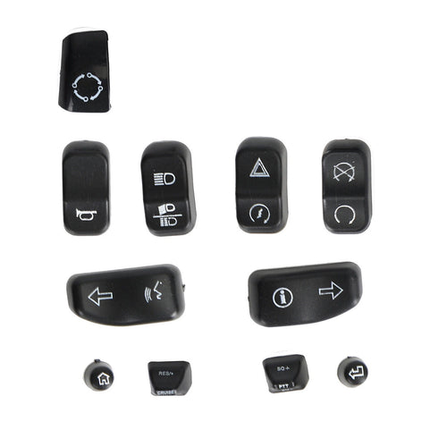 11 Pieces Control Switch Cap Buttons for Harley-Davidson Glide Road King (2014–2019) T9