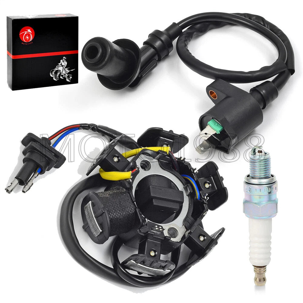 Generator Stator Ignition Coil Spark Plug Cap for Honda CRF50F CRF70F (2004–2021)