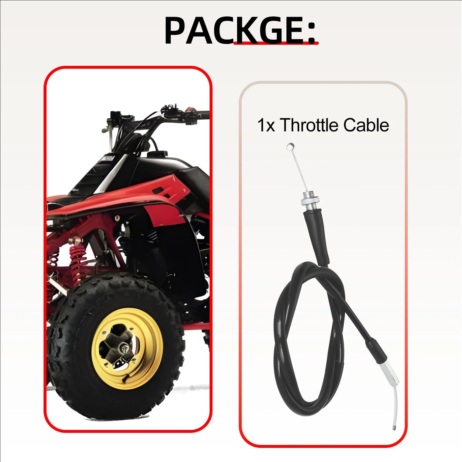Throttle Cable for Yamaha Warrior YFM350 (1993–2004)