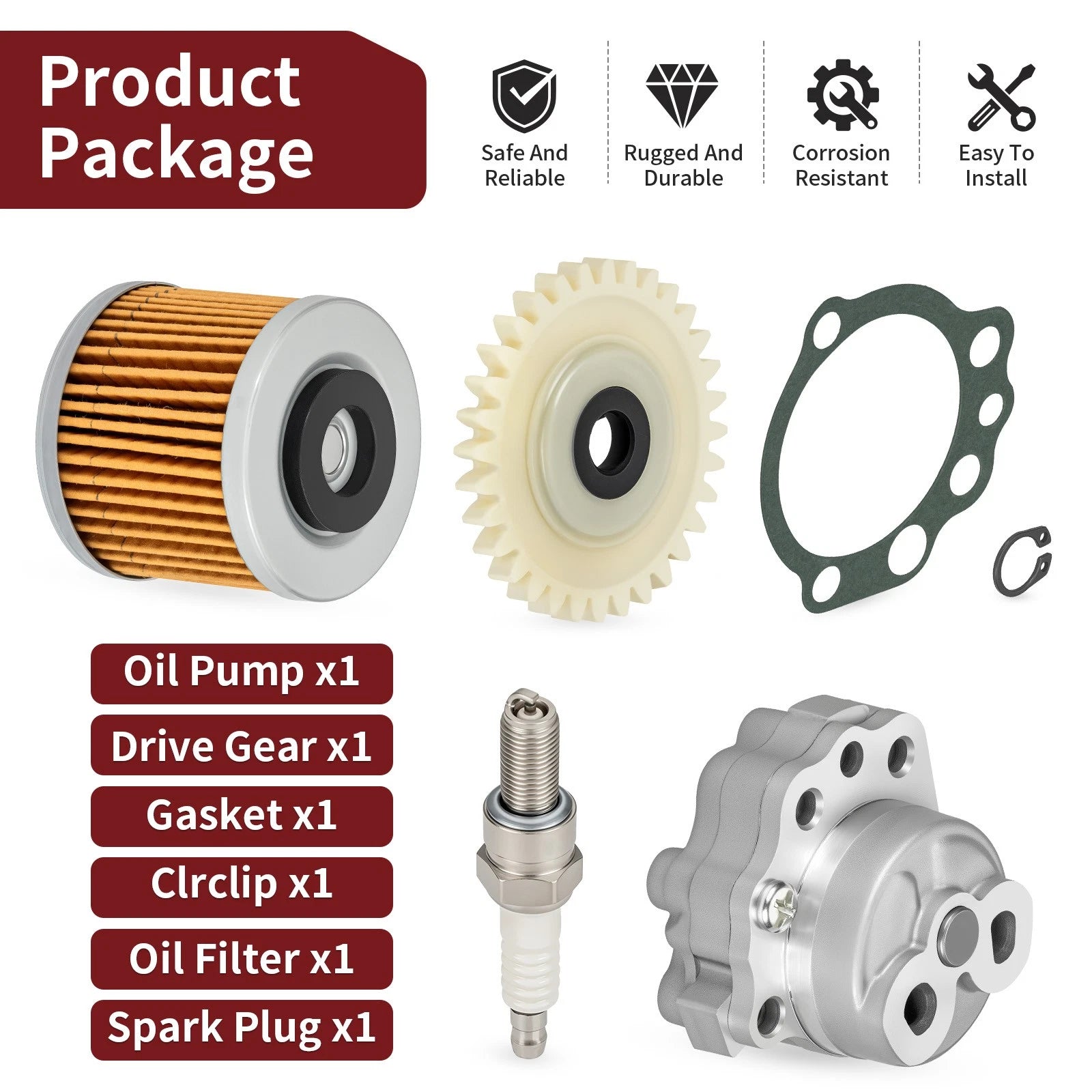 Oil Pump, Oil Filter & Drive Gear Gasket Kit for Yamaha Raptor 700/700R (2006–2024)