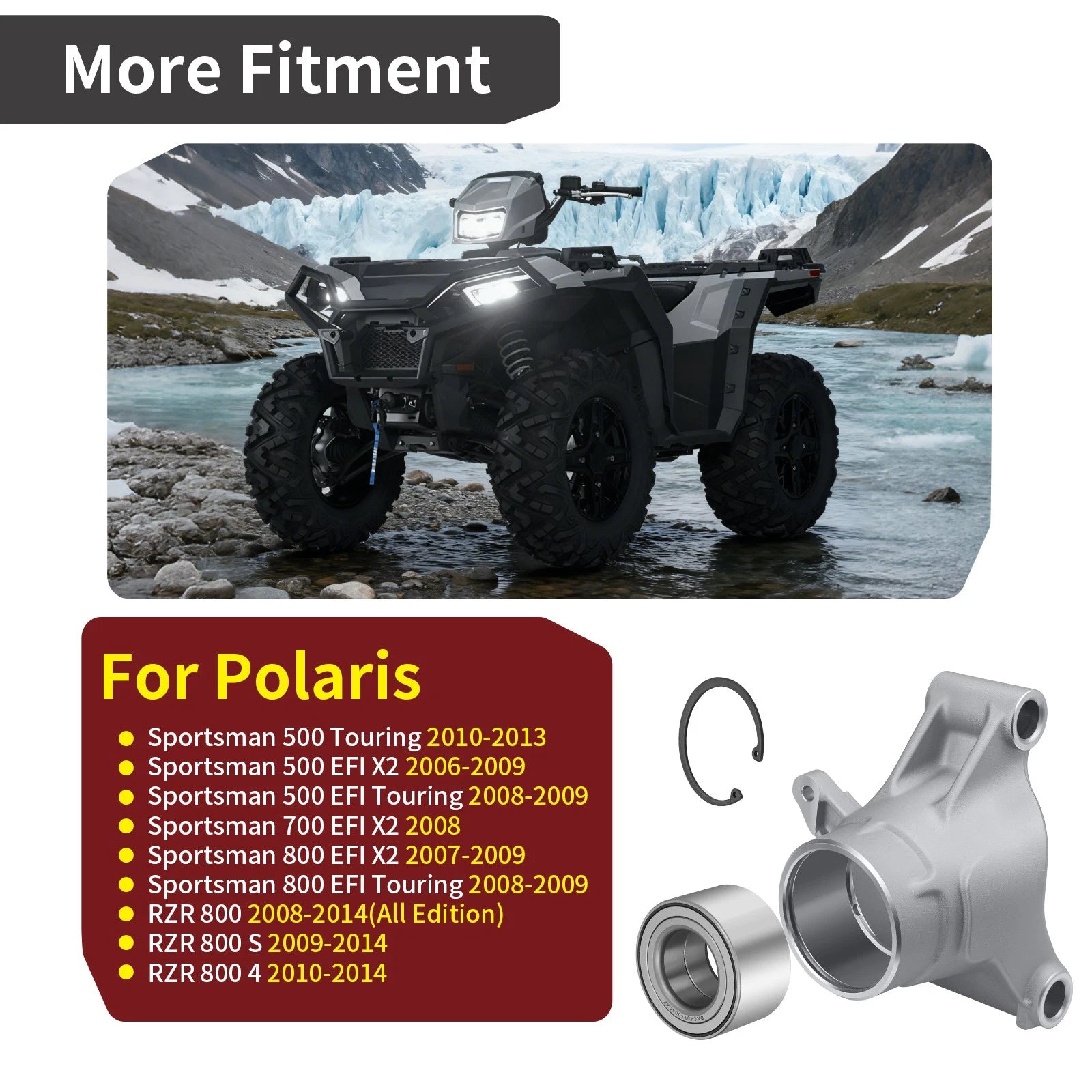 Right Hand Wheel Carrier w/ Bearing Kit for Polaris RZR 4 800 (2010–2014) #5134985