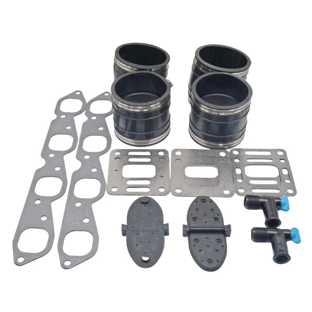 Exhaust Manifold Kit & Gasket 32-44348T, 27-860232 for Mercruiser V8 (4")