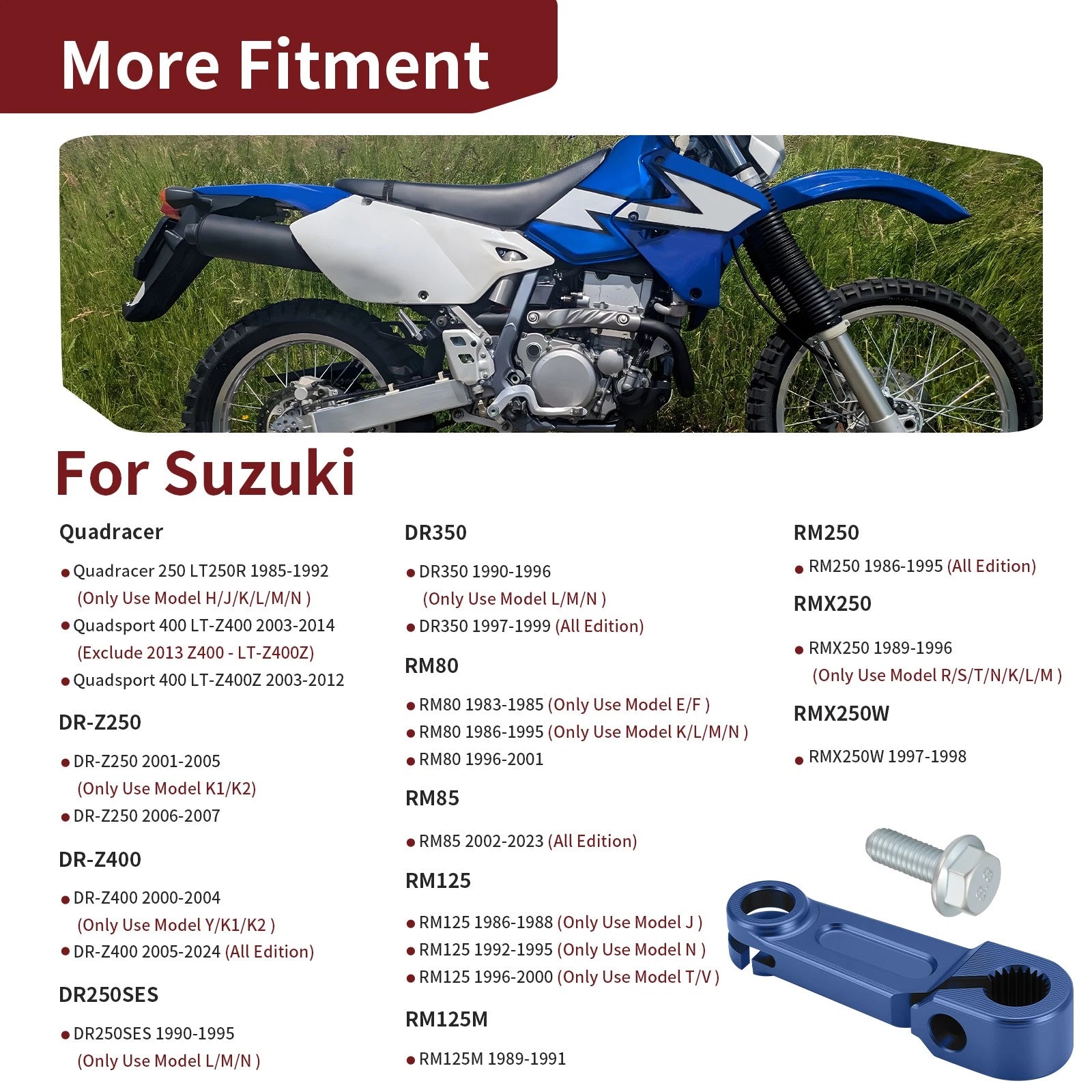 Clutch Release Arm with Bolt 23271-20902 for Suzuki RM80 RM85 RM125 RM250 (1996–2009)