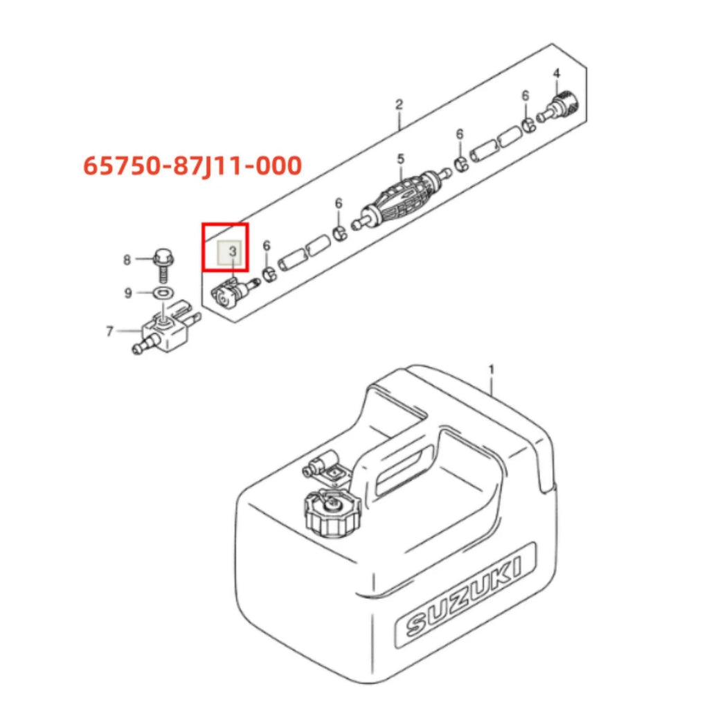 Fuel Connector for Suzuki DF 4-140 HP Engine (65750-87J11)