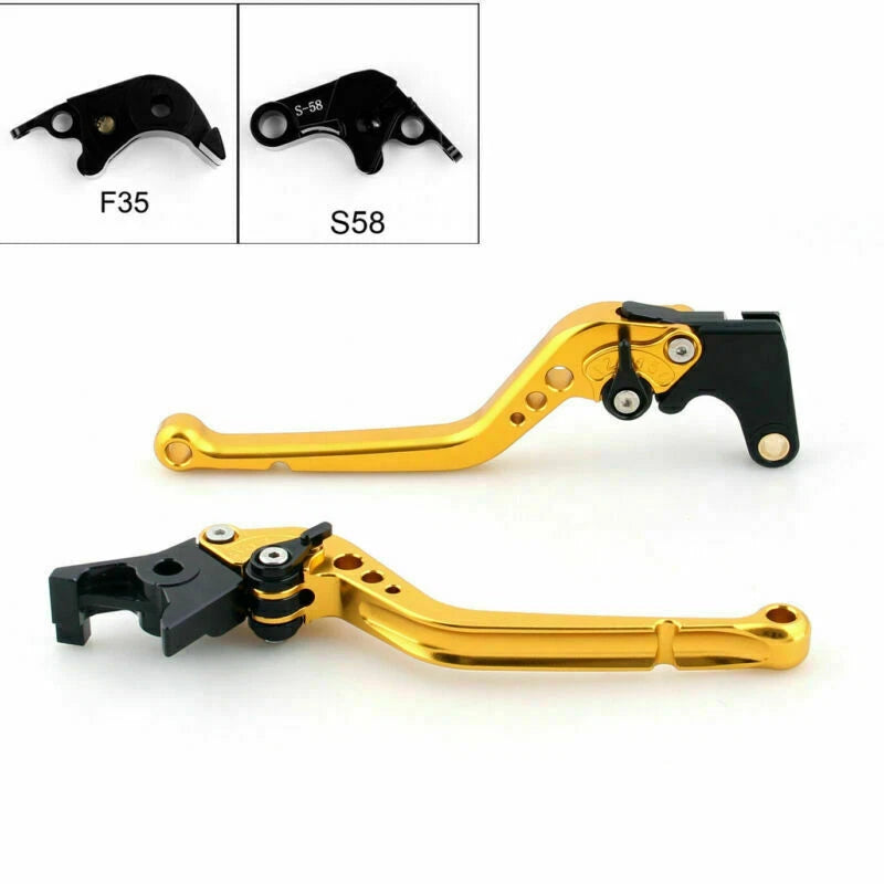 Long Brake Clutch Levers for Suzuki GSXR600 GSXR750 GSXR1000 (2005–2010) Gold