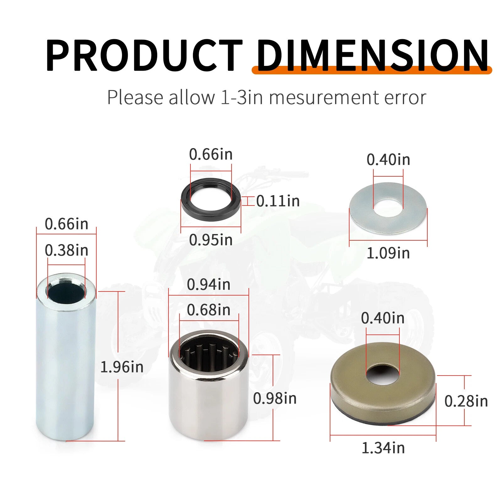 Front Lower A-Arm Bushing Shaft Seal Kit for Suzuki LT-Z400 (2003–2014)