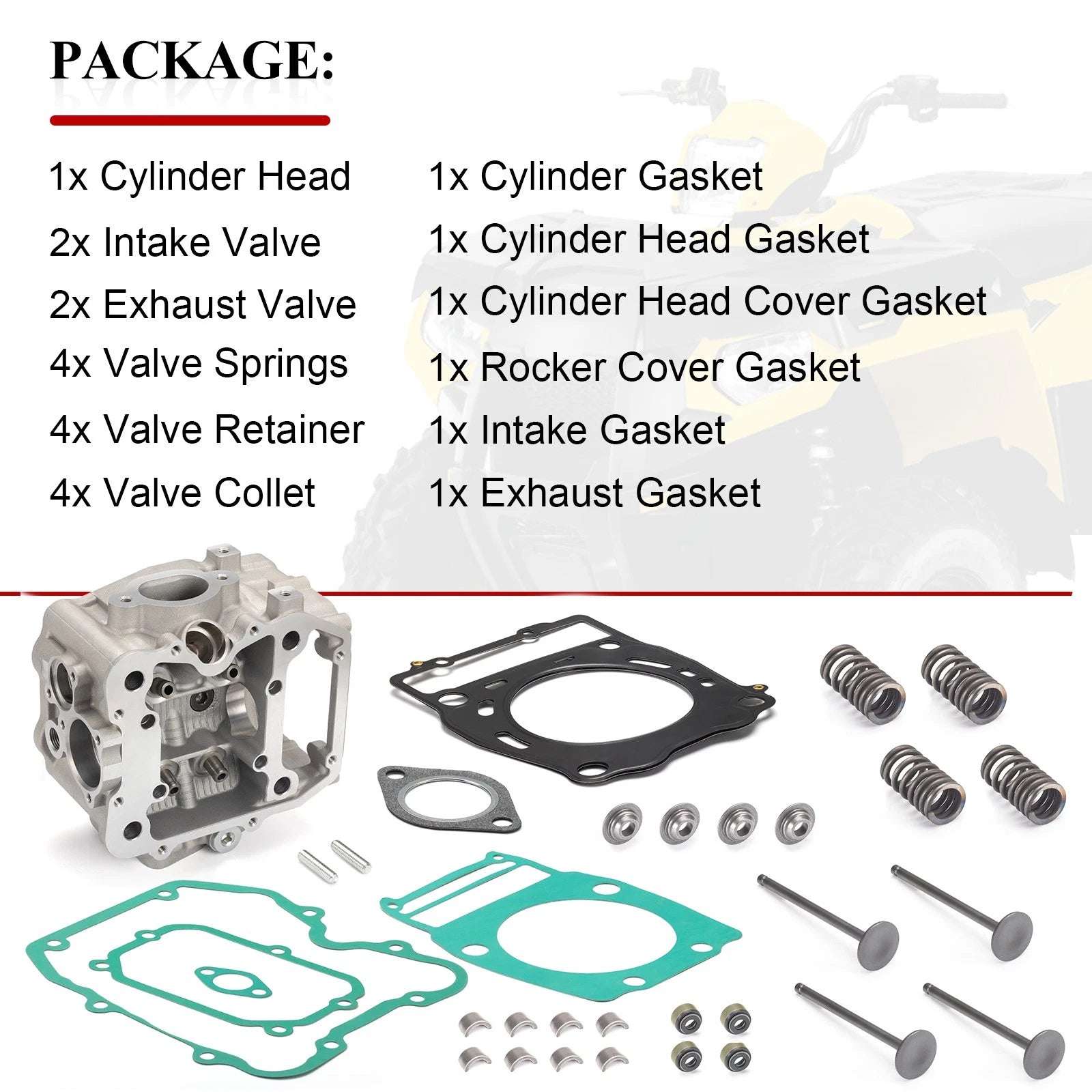 Engine Cylinder Head & Valve Gasket for Polaris Sportsman 400 (2001–2005)