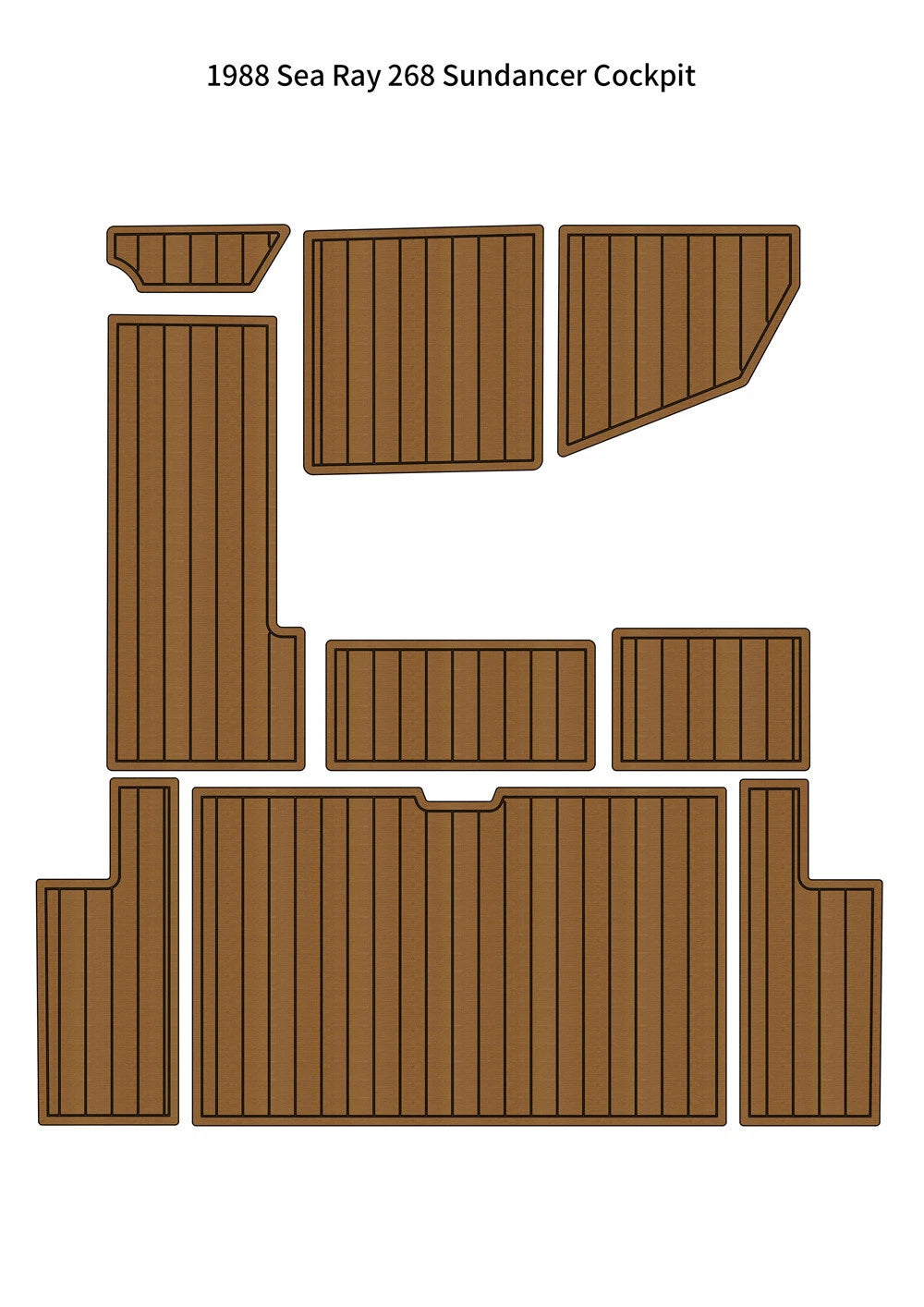 EVA Foam Faux Teak Deck Flooring Mat for Sea Ray 268 Sundancer (1988)