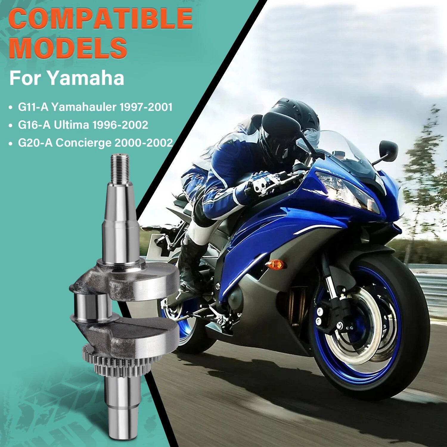 Crankshaft Connecting Rod Piston Valve for Yamaha Golf Cart G11 G16 G20 (1990–2006)