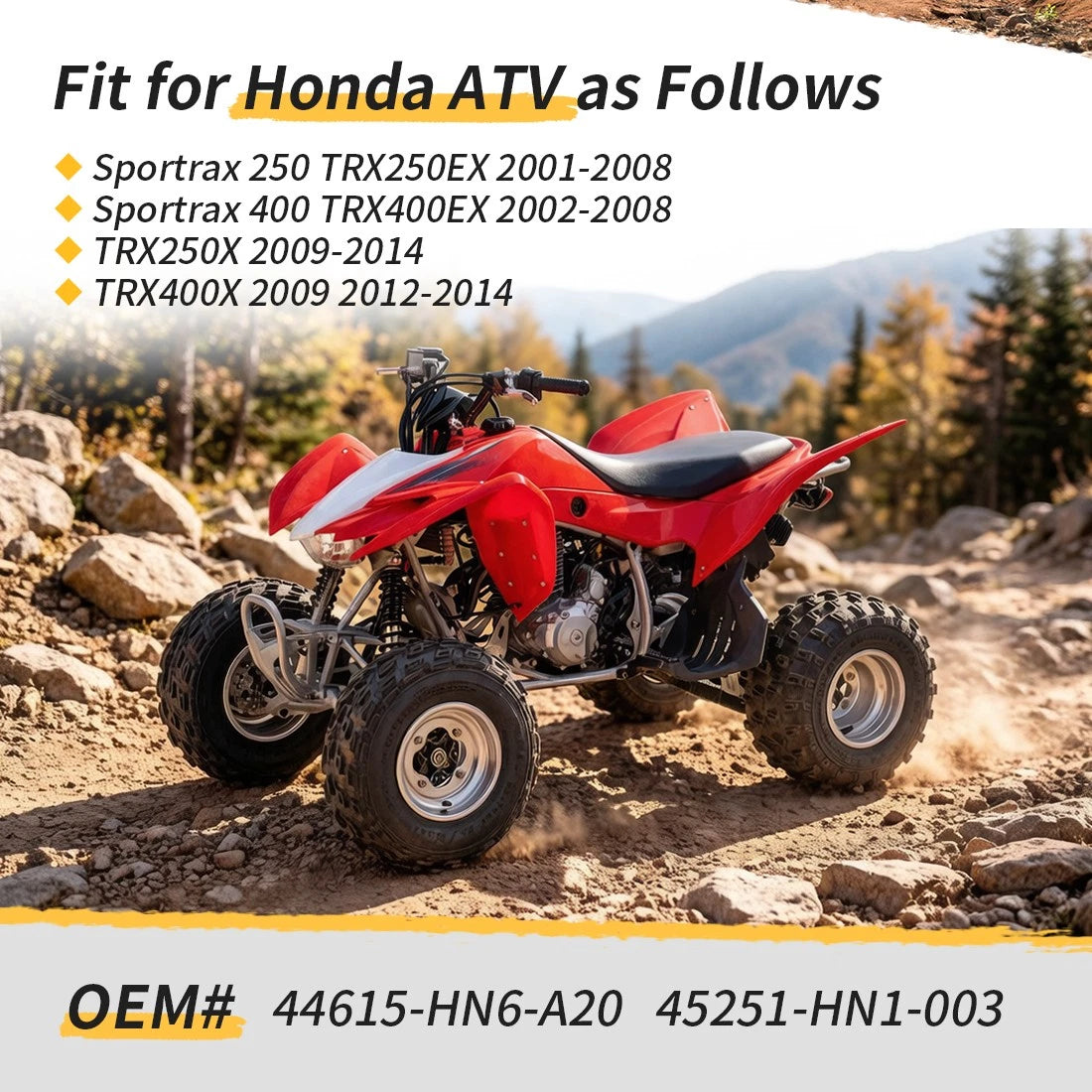 Front Red Wheel Hub & Brake Disc for Honda TRX250X (2009–2020), TRX400X (2009, 2012–2014)