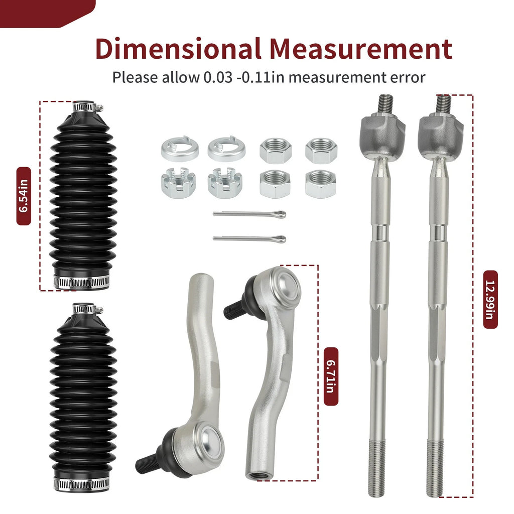 Tie Rod Ends Kit & Boot for Honda Pioneer 1000 SXS1000M3 (2016–2021) 53560-T0A-A12