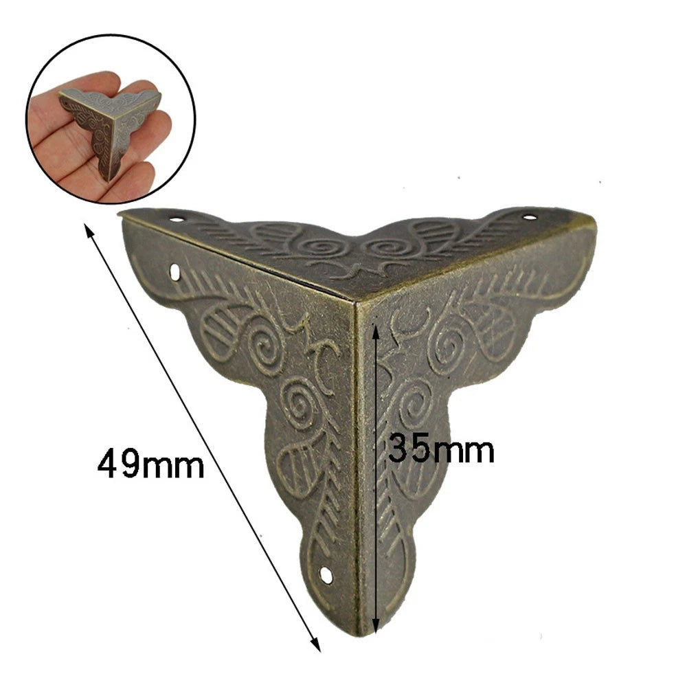 12Pc Antique Brass Jewelry Box Corner Protector 35mm