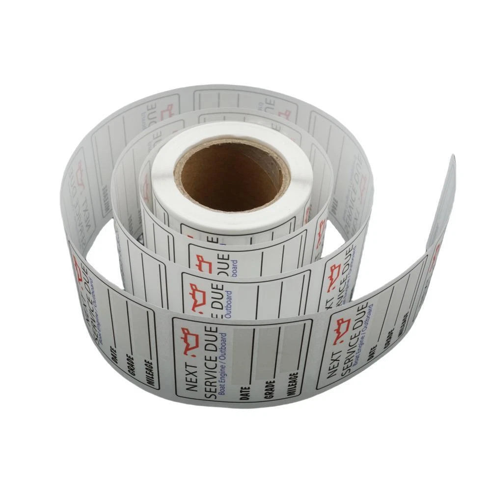 Change Sticker Next Service Due Reminder Roll for Boat Engine (220 Sheets)
