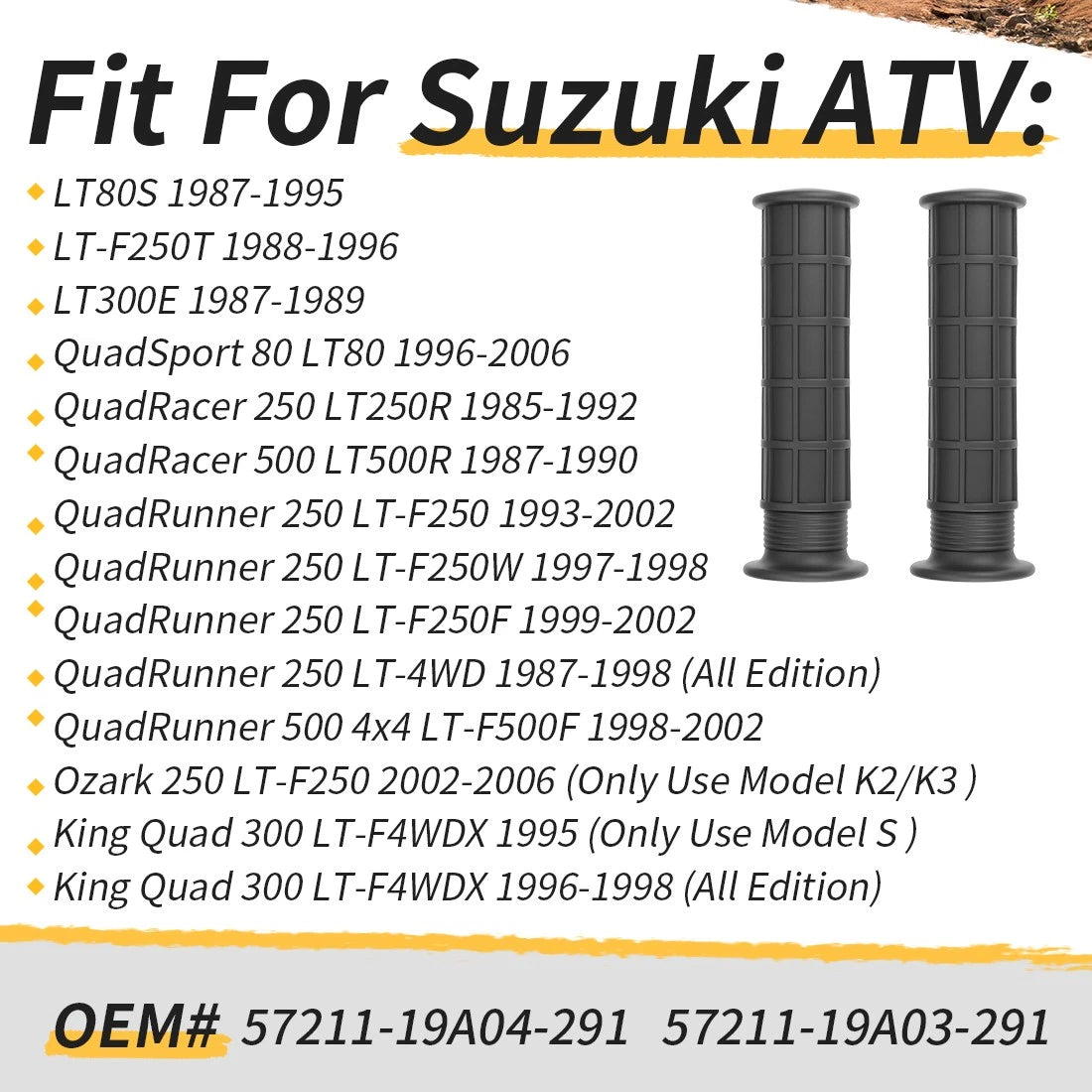 Handle Grips for Suzuki Quadsport 80 LT80 (1987–2006) & QuadMaster 500 LTA500F (2000–2001)