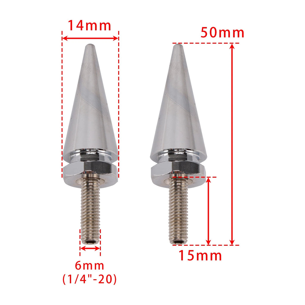 3X Silver 1/2"-20 Windshield Fairing Mounting Spike Bolts for Touring (2014–2025)