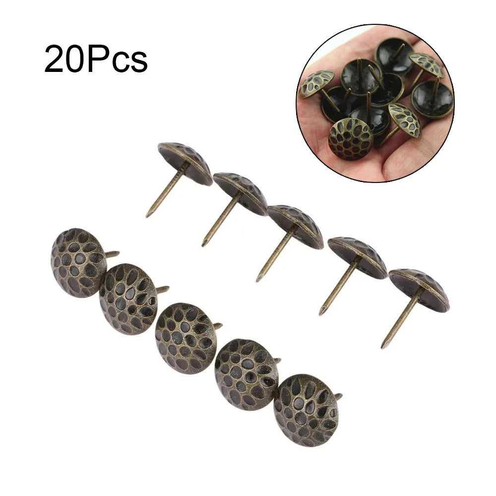 20X Zinc Alloy Upholstery Nails for Jewelry Box Sofa (Antique Bronze)