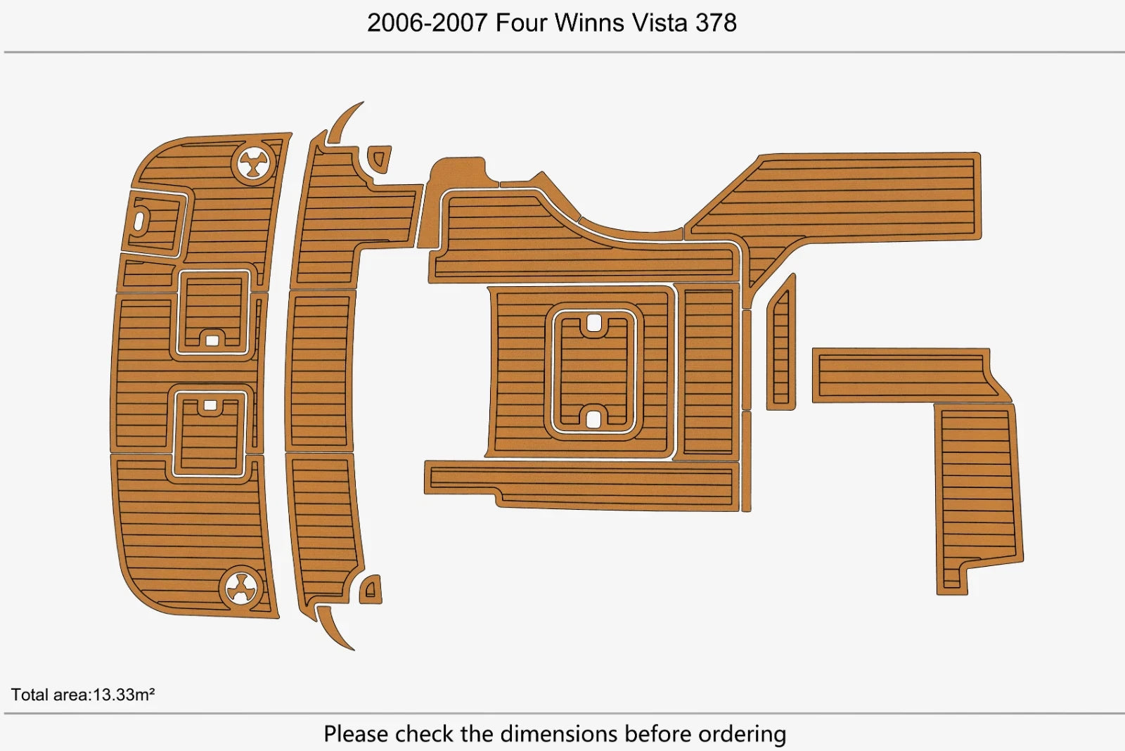 EVA Pads for Four Winns 378 Vista (2007) - Teak Deck Foam Flooring