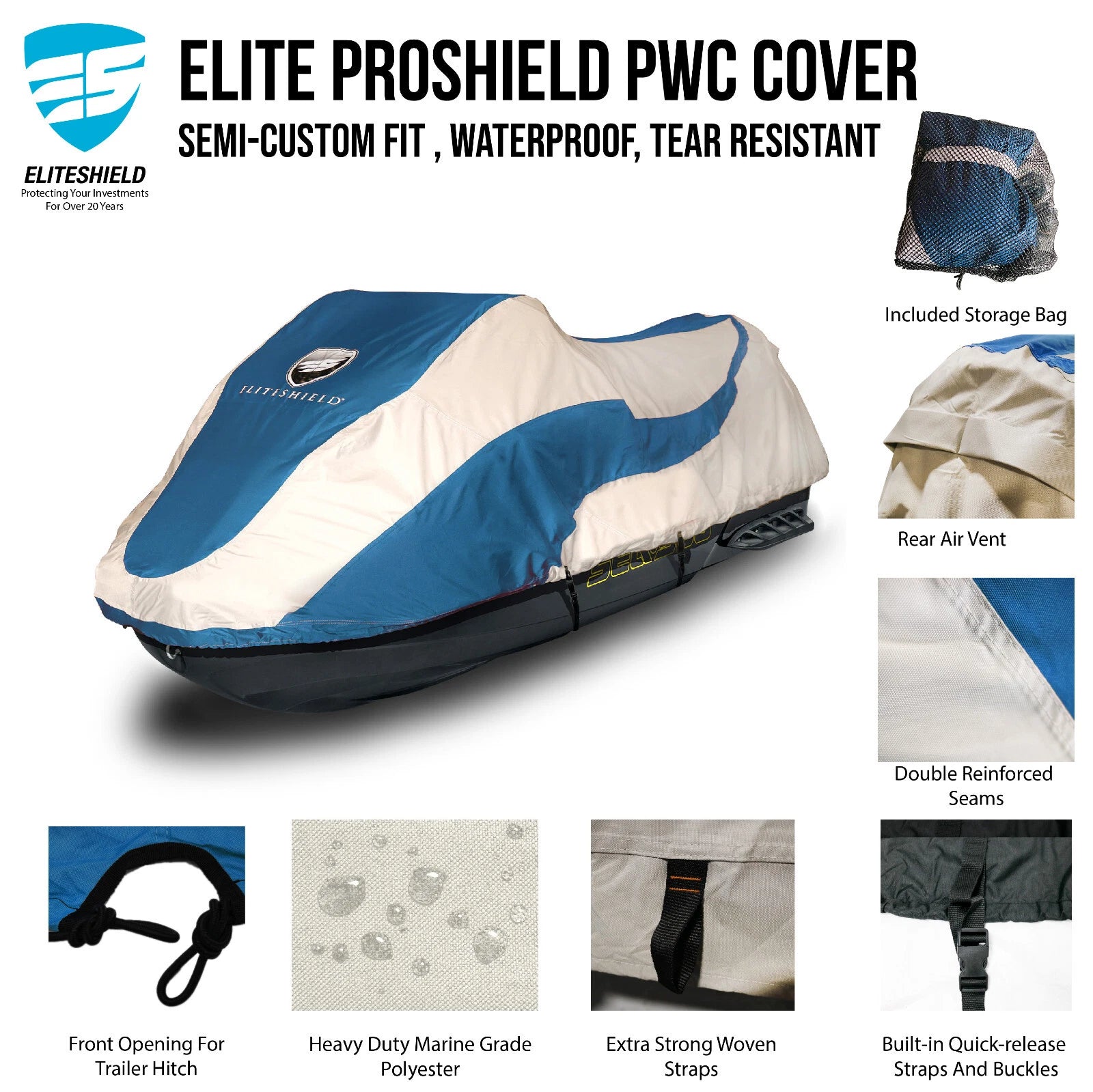 EliteShield Waterproof Cover for Sea Doo Fish Pro (2019–2023)