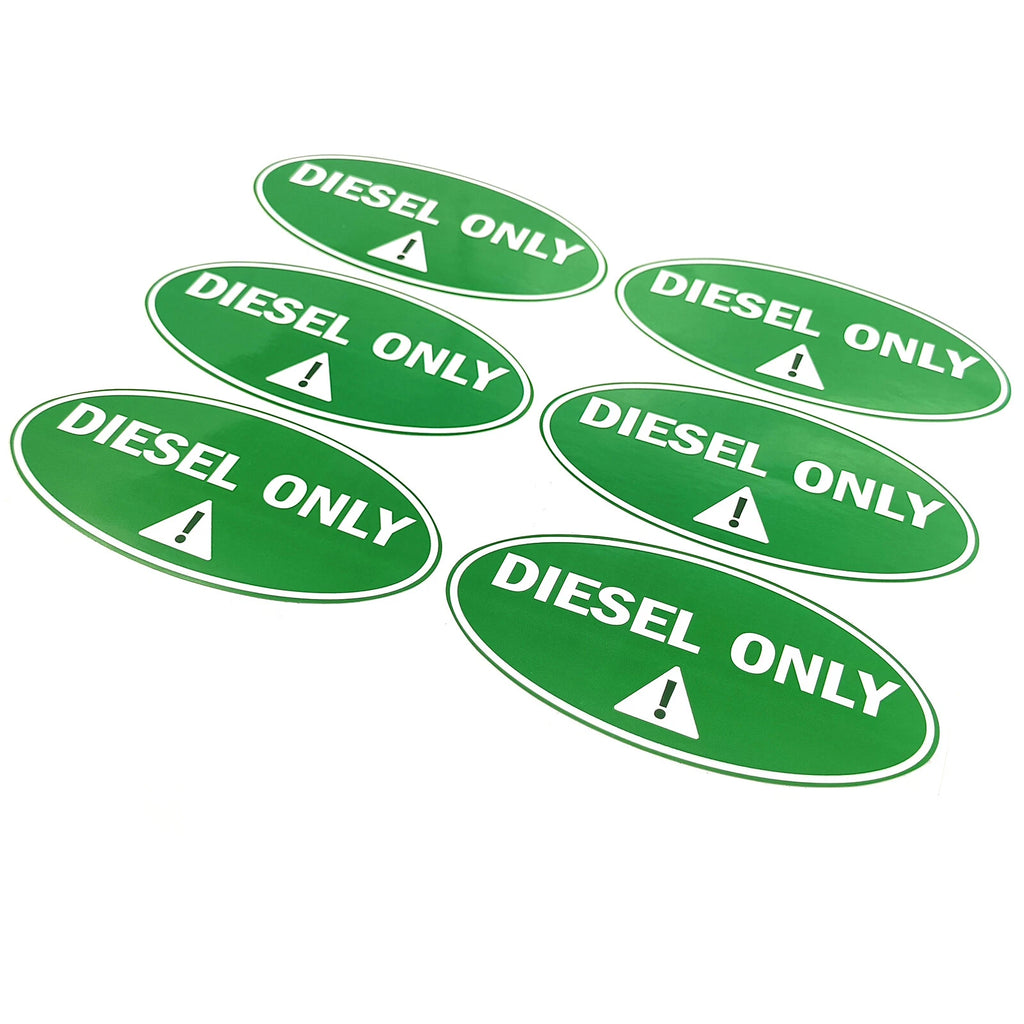 2'' x 4'' Diesel Only Stickers for Diesel Equipment (Universal)