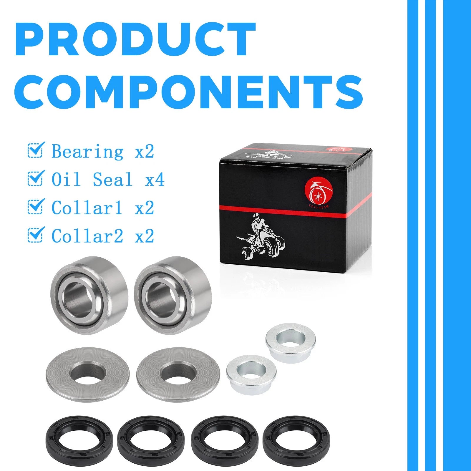 Rear Shock Bearing Seal Rebuild Kit for Yamaha IT200 (1984–1986) / TT350 (1986–1987)