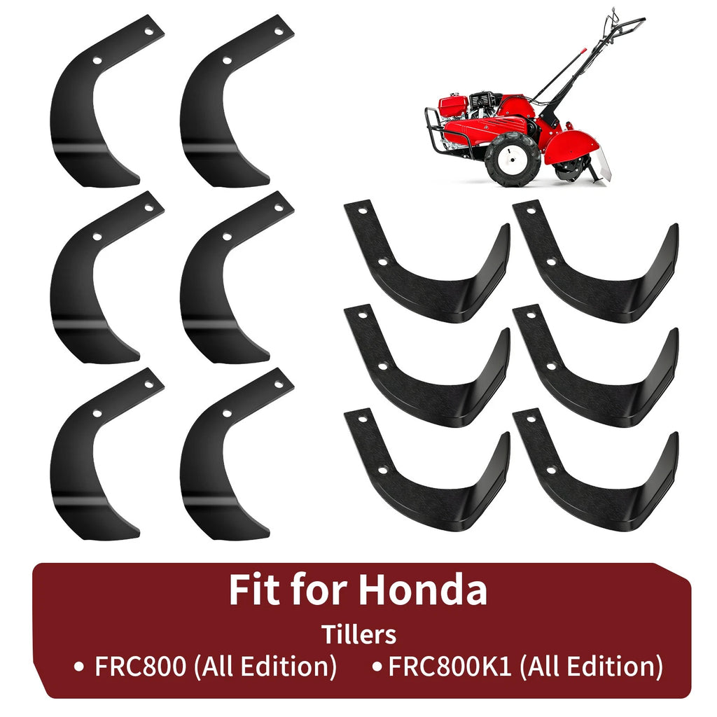 Rotary Tine Kit for Honda Rototiller FRC800 FRC800K1 (FRC800, 72461-V20-003, 72465-V20-003)