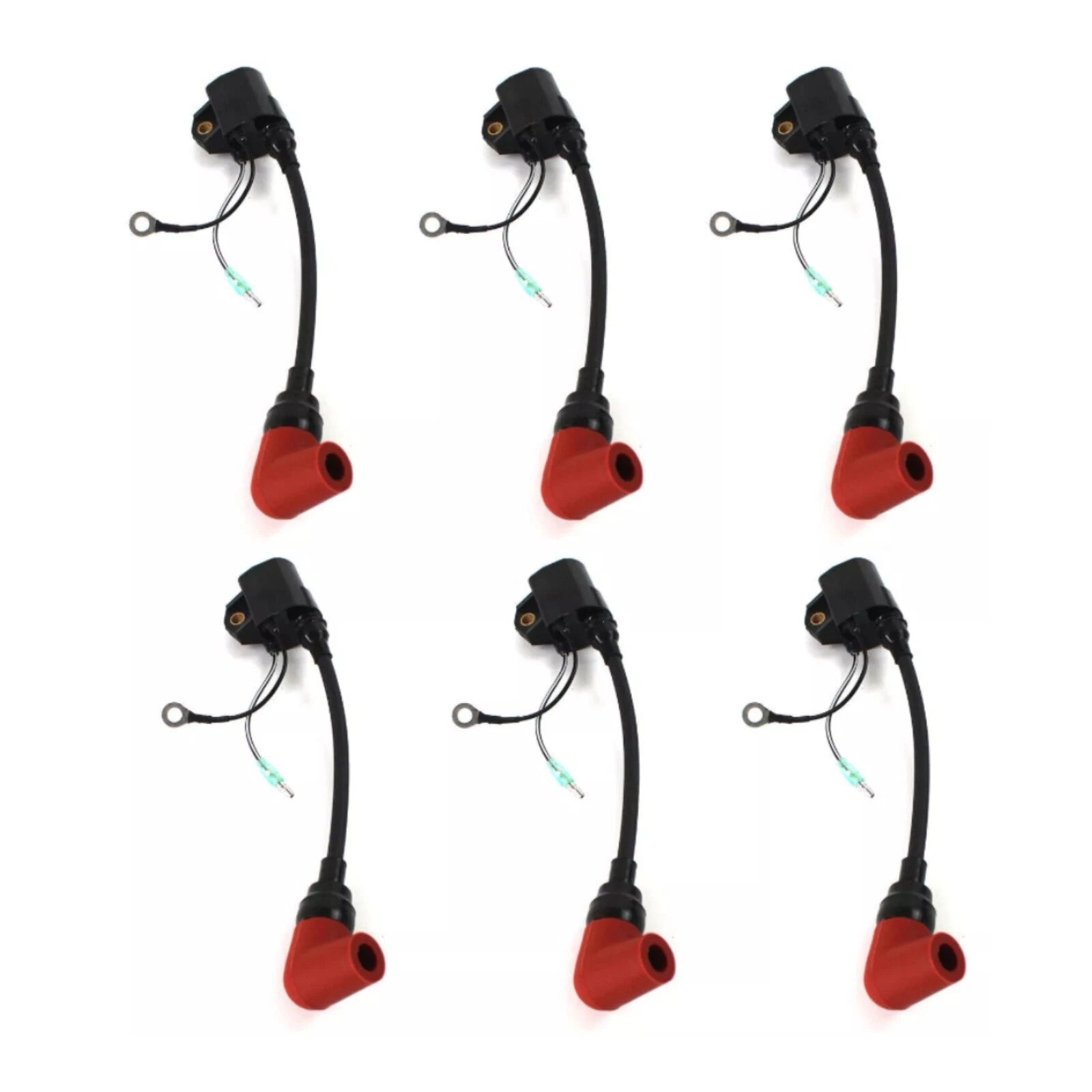 Set of 6 Outboard Ignition Coils #6R3-85570-01-00 for Yamaha 100-225 HP