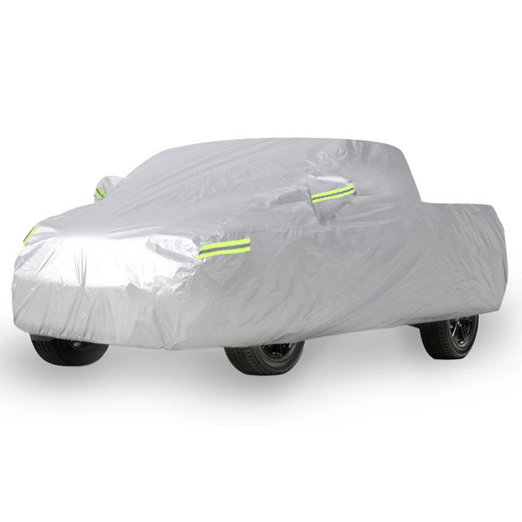 Pickup Truck Cover for Outdoor Use - Waterproof UV Protection (Silver)