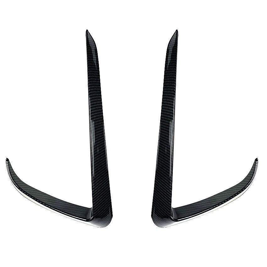 2X Carbon Look Front Bumper Side Canards Covers for Tesla Model Y (2020–2024)