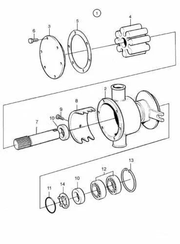 Sea Water Pump Service Kit for Volvo Penta D30 (877373, 875759)