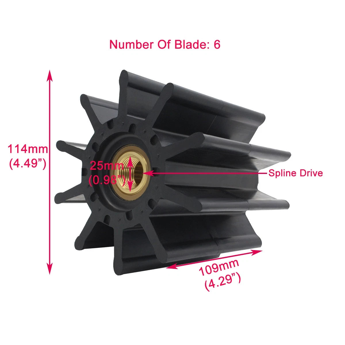 Flexible Impeller for Caterpillar C32 3412E (22000K, 3228595, 322-8595)