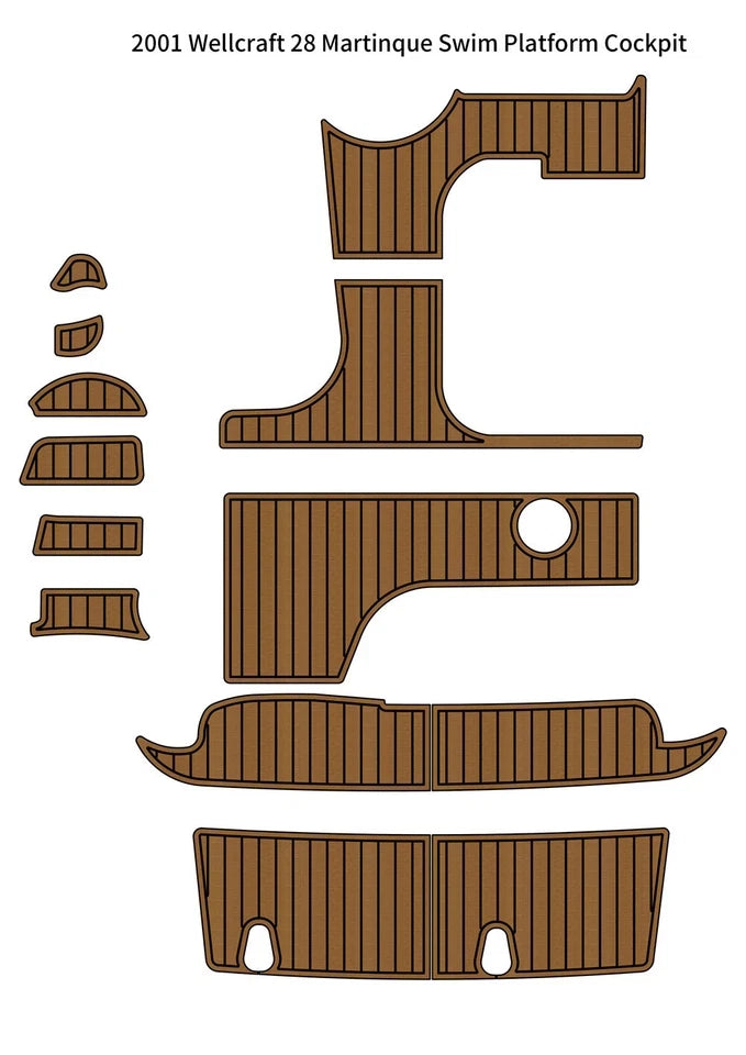 EVA Teak Faux Flooring for Wellcraft 28 Martinique (2001)