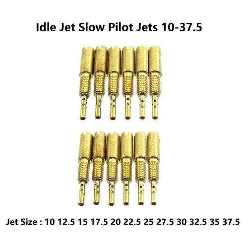 12pcs Carb Idle Jet Slow Pilot Jets for Mikuni TM VM28/486 HSR42/45/48 #10-37.5