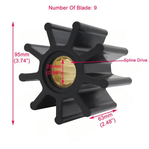 Water Pump Flexible Impeller for Jabsco 836-0001-P Sierra 18-3078 (N/A)