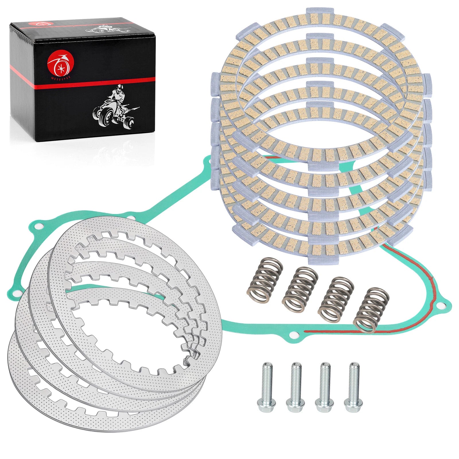 Clutch Friction Steel Plates Kit w/ Gasket for Honda CR80 CR85 (1980–1985)